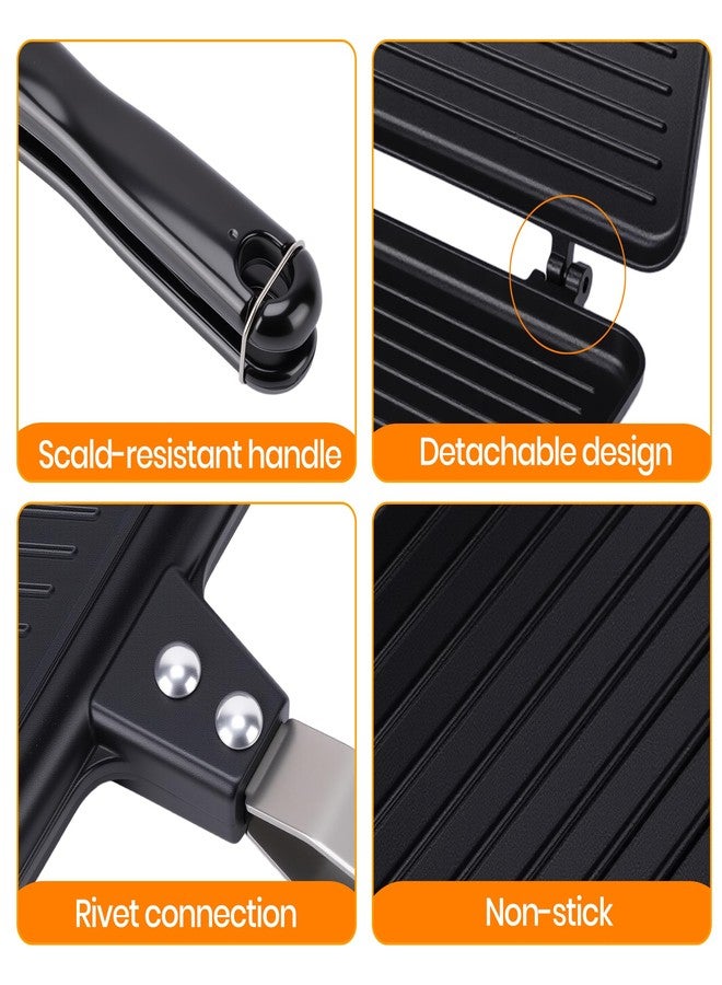 MEKOTRIN Double Sided Frying Pan, Grill Pan Non Stick, Aluminum Alloy Baking Tray, Waffle Maker Multifunctional for Cake Baked Bread Slices Snack Breakfast - Image 5